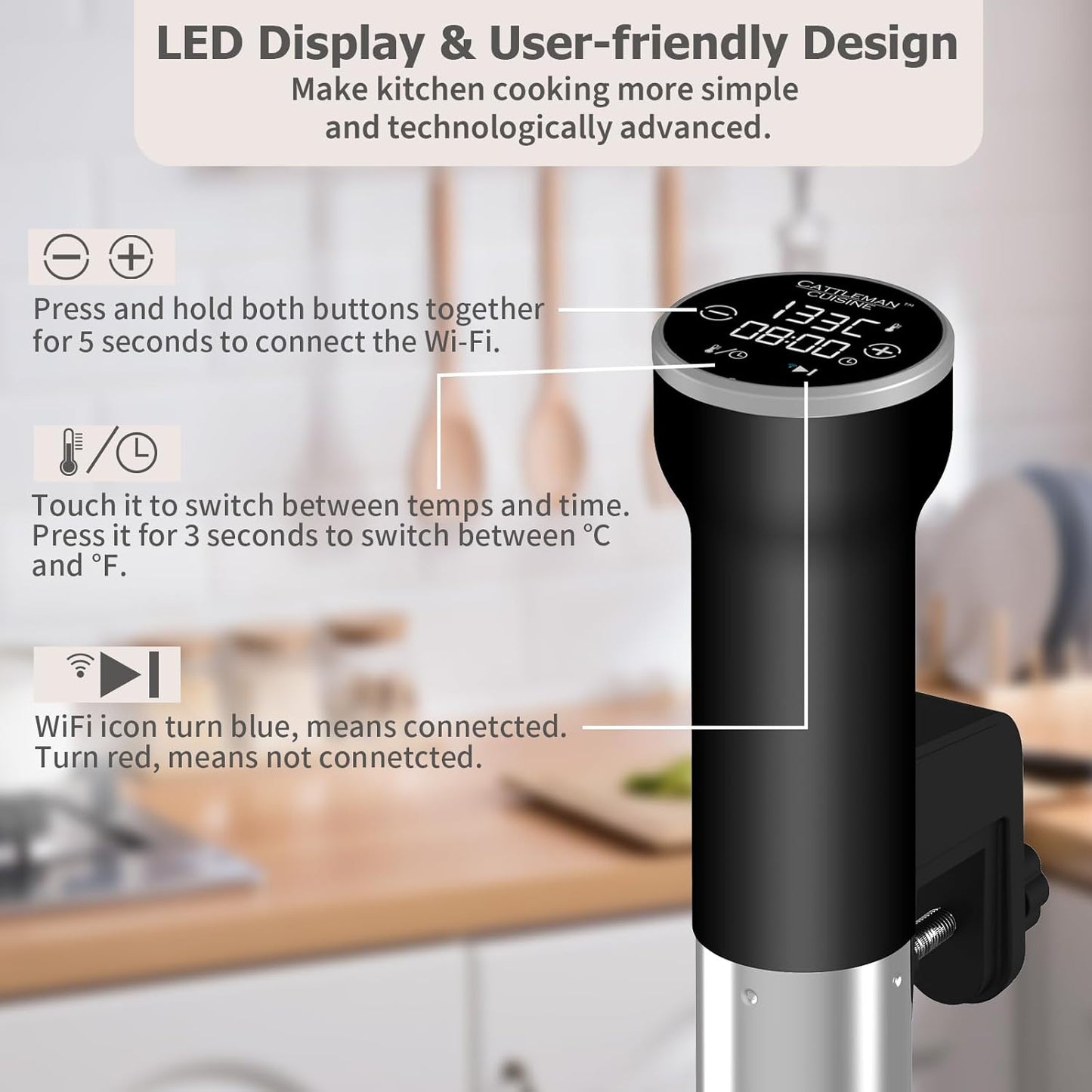 Skiennix Sous Vide Cooker - WiFi Immersion Deep Fryer with Basket for Perfect Cooking