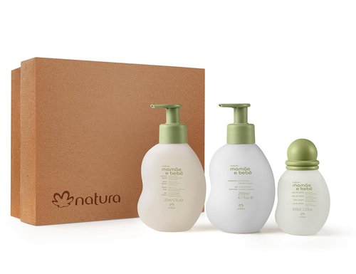 Natura - Mom & Baby Triple Care Set | Brazilian Vegan, Hypoallergenic Moisturizer, Cleanser & Cologne