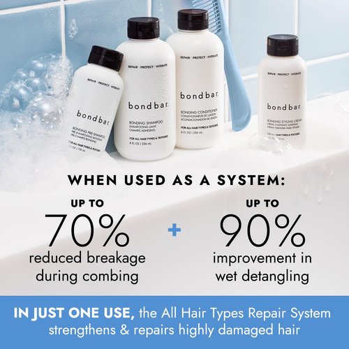 Bondbar Repairing Shampoo - Strengthens & Hydrates All Hair Types | Prevents Frizz & Flyaways, 8 Fl. Oz.