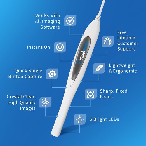 Intraoral Camera by [Brand Name] - Crystal Clear Images | Lightweight & Ergonomic Design, Easy One-Button Operation