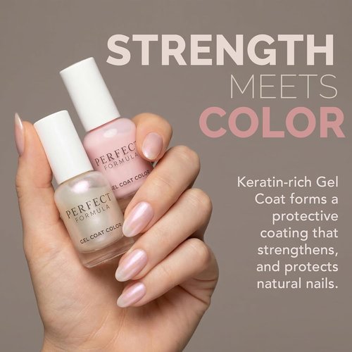 Perfect Formula Gel Coat Color Duo - Fresh Pink & Dazzle | Nail Strengthener & Keratin Repair Treatment, 2 Piece Set, 0.27 oz