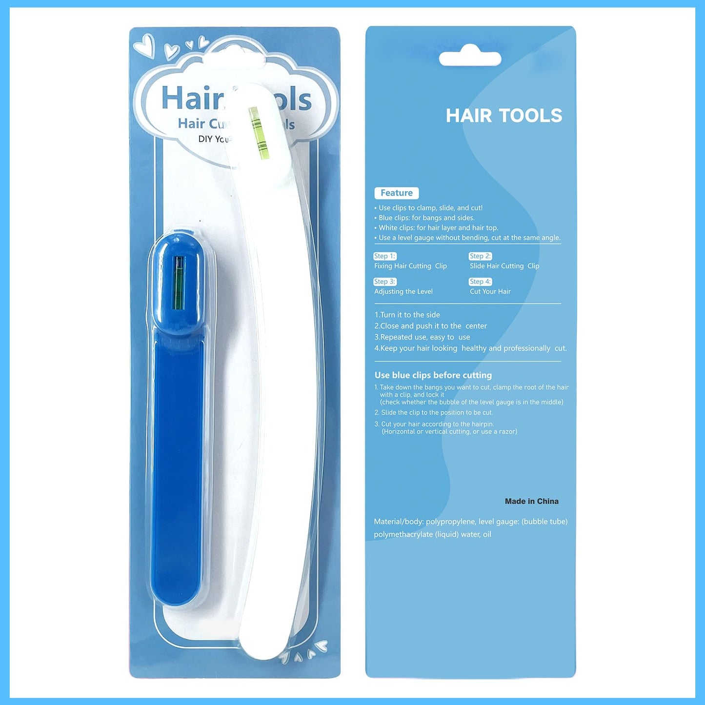Hair Cutting Tool, DIY Layering and Trimming Kit with Clips, Guide for Bangs, Layers, Split Ends