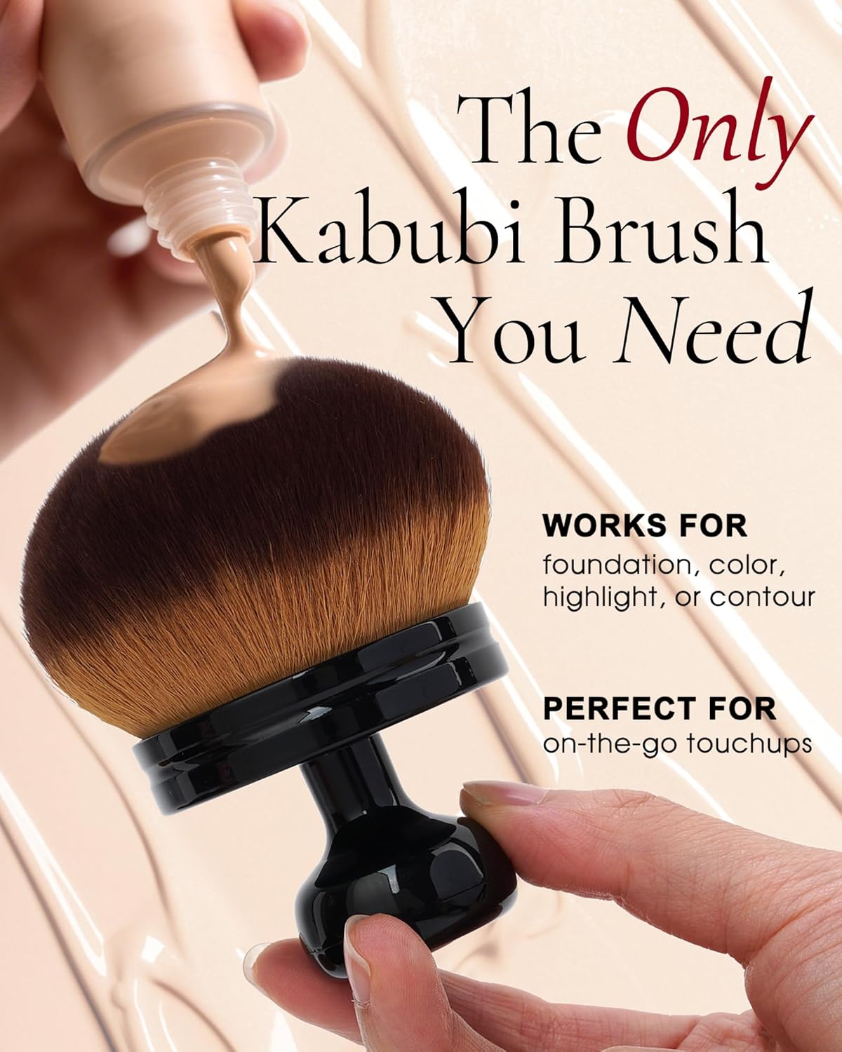 Skiennix Extra Large Kabuki Makeup Brush - Perfect for Self Tanner, Foundation & Lotion Application