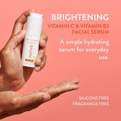 Native Brightening Facial Serum - Hydrating Vitamin C & Niacinamide Formula | Fragrance-Free, 30ml