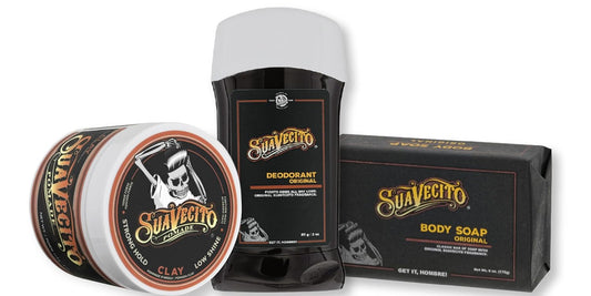 Suavecito Pomade Essentials Bundle - Hair Styling Pomade, Aluminum-Free Deodorant & Moisturizing Soap