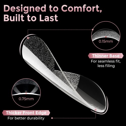 Short Almond Nail Tips, 240pcs Soft Nail Gel Tips Pre-Shaped Acrylic Fake Nails, Half Matte Full Cover Clear Gelly Press on Flase Nail Tips for Extension Nail Manicure Home DIY 12 Sizes Gelly Tips