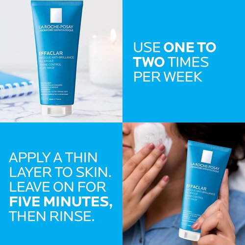 La Roche-Posay Effaclar Clarifying Clay Face Mask - Unclogs Pores & Controls Shine for Oily Skin