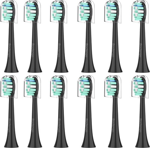 Philips Sonicare Replacement Toothbrush Heads - 12 Pack Black Electric Brush Heads Compatible with Sonicare