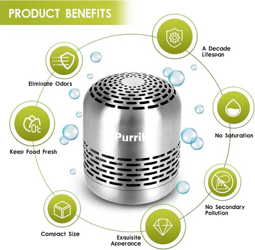 Purriko Refrigerator Deodorizer - Long-Lasting Odor Eliminator | Effective Bamboo Air Purifying Bags