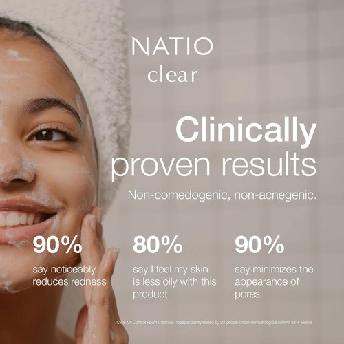 Clear Oil Control Foam Cleanser by Natio for Women - 5 oz Cleanser