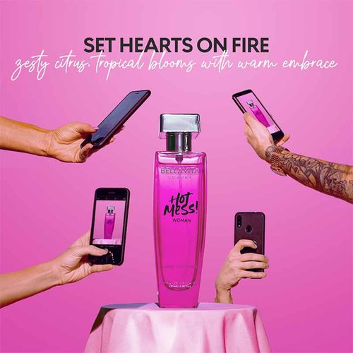 Bellavita Luxury Hot Mess Eau de Parfum - 100 ml | Fresh Mandarin & Exotic Passionfruit Notes | Long-Lasting Women's Fragrance