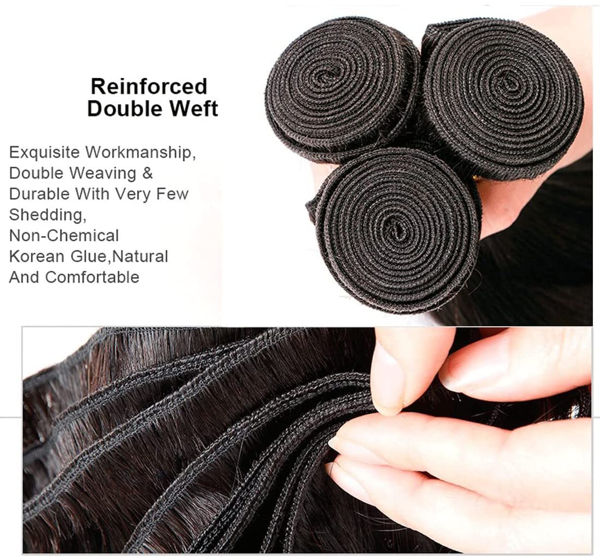 HeioWuio Water Wave Hair Bundles Natural Black Color Brazilian Remy Hair Weaves No Tangle Hair Extensions Real Unprocessed Virgin Hair Bundle 28 28 28 Inch