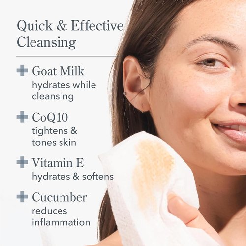Beekman 1802 Face & Body Wipes - 30 Count, Pack of 2 - Cleanses Dirt & Makeup - With Goat Milk, Aloe & Vitamin E - Alcohol Free, Biodegradable - Good for Sensitive Skin - Cruelty Free
