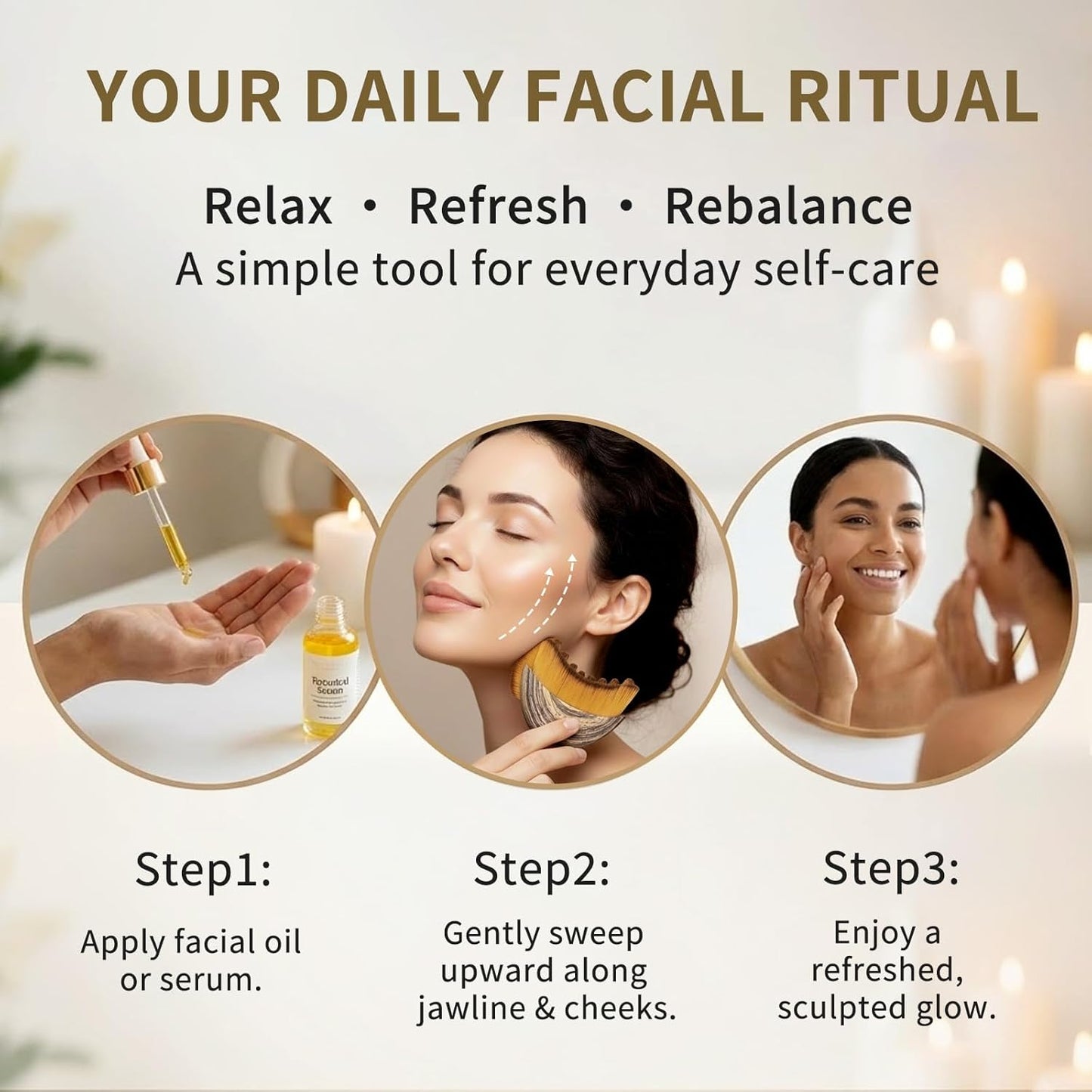 Skiennix Lymphatic Drainage Face Brush Set - Gentle Sculpting for Jawline & Cheeks | Ergonomic Design