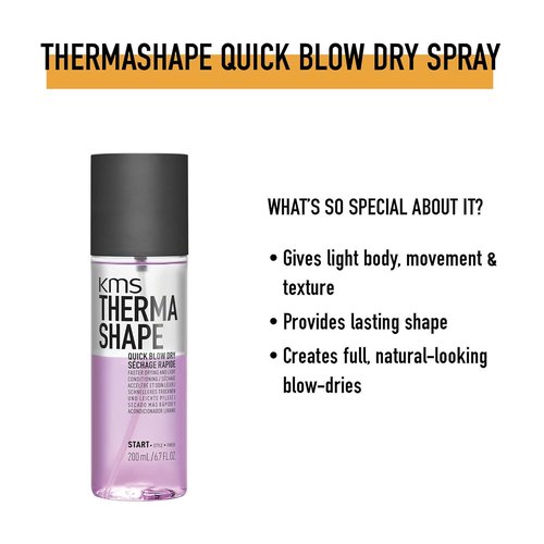 KMS THERMASHAPE Quick Blow Dry Spray - Achieve Full, Natural Blowouts | 6.7 oz