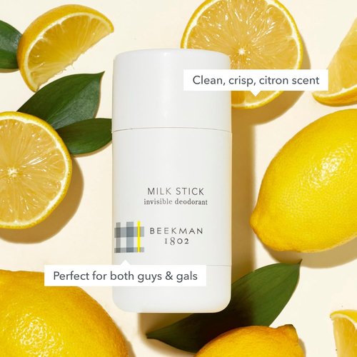 Beekman 1802 Milk Stick Deodorant - All-Day Invisible & Aluminum-Free - 2.5 oz - Ideal for Sensitive Skin