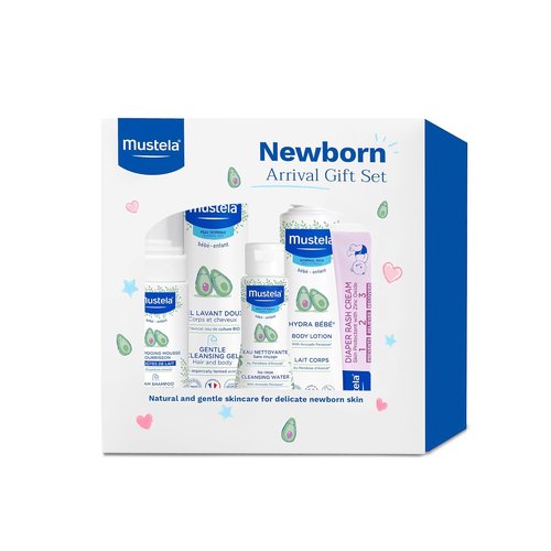Mustela Newborn Arrival Gift Set | Natural Baby Skincare & Bath Essentials - 5-Piece Collection