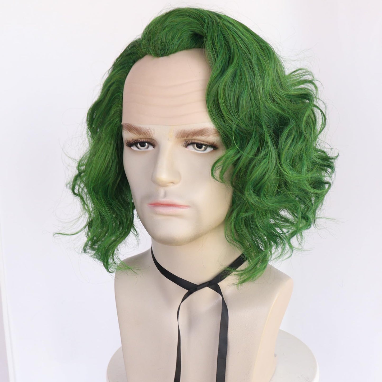 HUNIGIR Joker Wig Green Bald Wig Mens Green Wig Green Bald Head Wig Heat Resistant Synthetic Halloween Cosplay Costume Wig (Green)