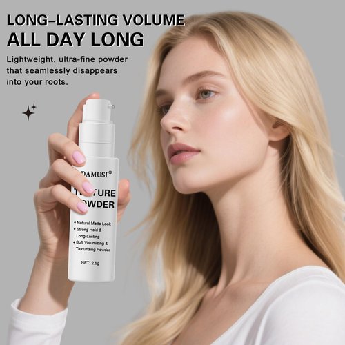 DAMUSI Hair Texture Powder Spray - Lightweight Volumizing and Texturizing Powder for Men & Women, Matte Finish Natural Look Mattifying Hair Volume Styling powder All-Day Hold
