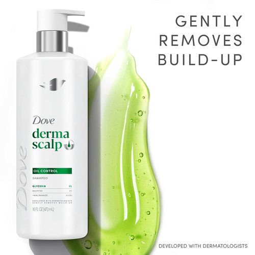 Dove Derma Scalp Shampoo - Oil Control Formula for Gentle Build-Up Removal | 16 oz