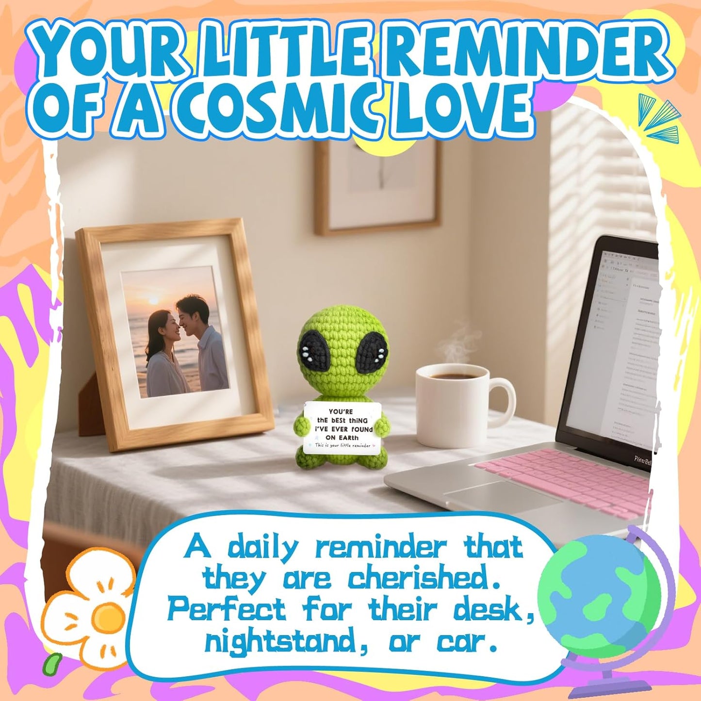 Unique Valentines Gifts for Him Her Boyfriend Girlfriend Crochet Alien Valentines Day Anniversary Birthday Funny Romantic Gifts to My Love Men Women