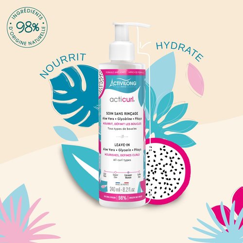 Activilong Acticurl Leave-In Cream - Nourishing Curl Definition & Frizz Control - 240 ml, Infused with Dragon Fruit & Aloe Vera