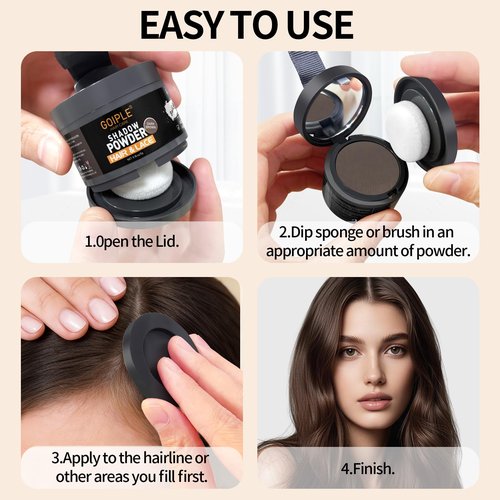 5PCS Root Cover Up Powder for Women, Root Touch Up Hair Color for Gray Coverage, Hairline Powder Instantly Conceals Hair Loss Thinning Hair Bald Spot for Bald Spots, Eyebrows, Beard Line (Dark Brown)
