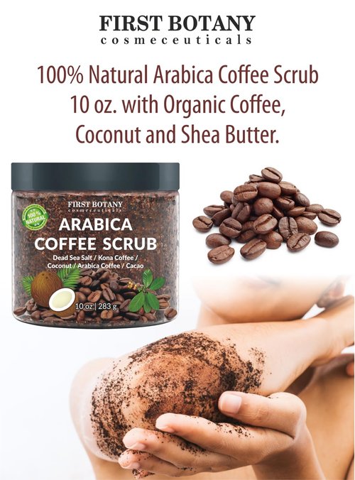 First Botany Body Scrub - Natural Exfoliating Salt Scrub & Body and Face Souffle helps with Moisturizing Skin, Acne, Cellulite, Dead Skin Scars, Wrinkles