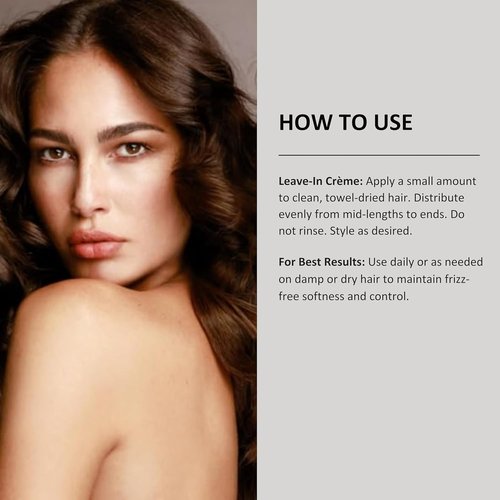 PREVIA Anti-Frizz Leave-In Creme - Vegan Frizz-Control Styling Cream with Apricot Extract - 6.7 oz
