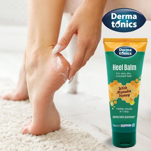 Dermatonics Foot Cream - Intensive Moisturizing Treatment with 25% Urea & Manuka Honey | 2.37 oz for Dry Cracked Heels