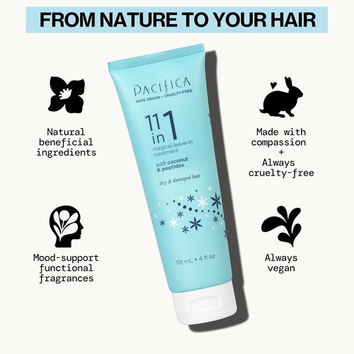 Pacifica Leave In Conditioner - 11-in-1 Magical Hair Treatment for Strengthening & Repairing Damaged Hair - Deep Conditioning, Anti-Frizz, Vegan