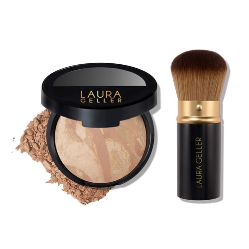 Laura Geller New York Baked Balance-N-Brighten Foundation Makeup Set - Tan with Kabuki Brush