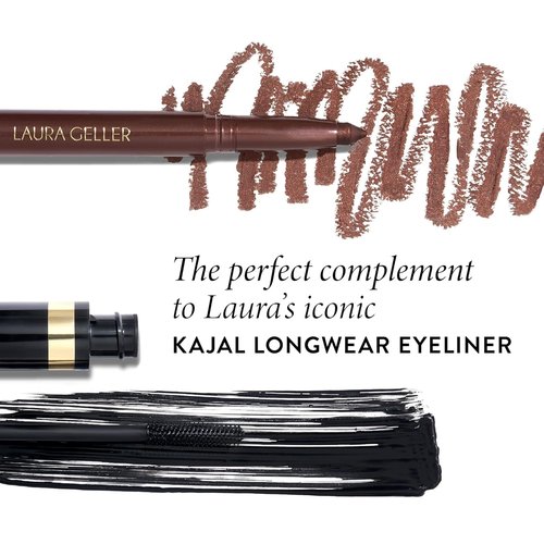 LAURA GELLER Kajal Longwear Mascara - Volumizing & Lengthening Black Mascara | Smudge-Proof, Flake-Proof Formula