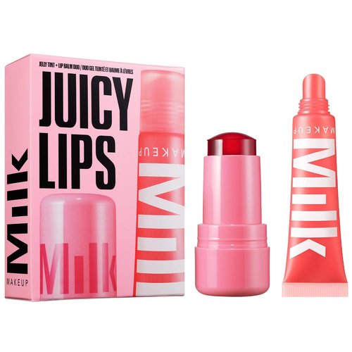 Milk Makeup Cooling Water Jelly Tint & Balm Set - Hydrating Sheer Red Lip & Cheek Stain + Gloss - Full Size Chill (Red) 0.17 oz & Werk Out (Dusty Rose) 0.4 oz