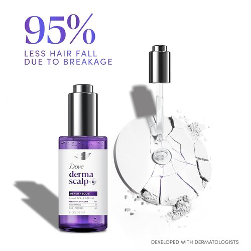 Dove Derma Scalp Density Boost Serum - 3-in-1 Formula with Prebiotic Glycerin & Zinc | 2 oz for Thinning Hair