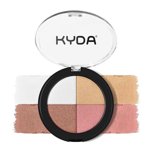 KYDA Eye & Cheek Palette - 4-In-1 Glow Makeup for Women | Multiuse Blush & Highlighter for Mature Skin