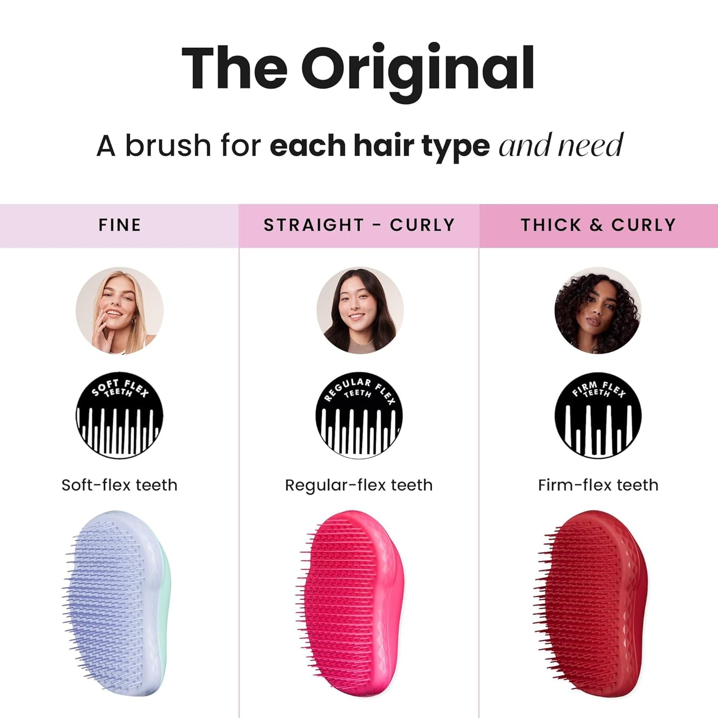 Tangle Teezer Original Detangler Brush - Perfect for Color-Treated & Fine Hair - Mint Violet