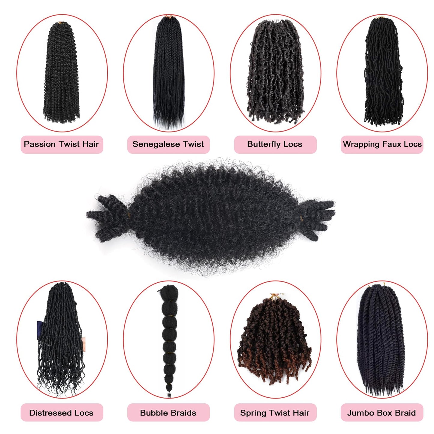 3 Packs Marley Twist Braiding Hair 18 inch Pre Separated Springy Afro Twist Hair for Pre Fluffed Spring Synthetic Soft Locs Curly Extensions Black Women (18inch, 1b-3)