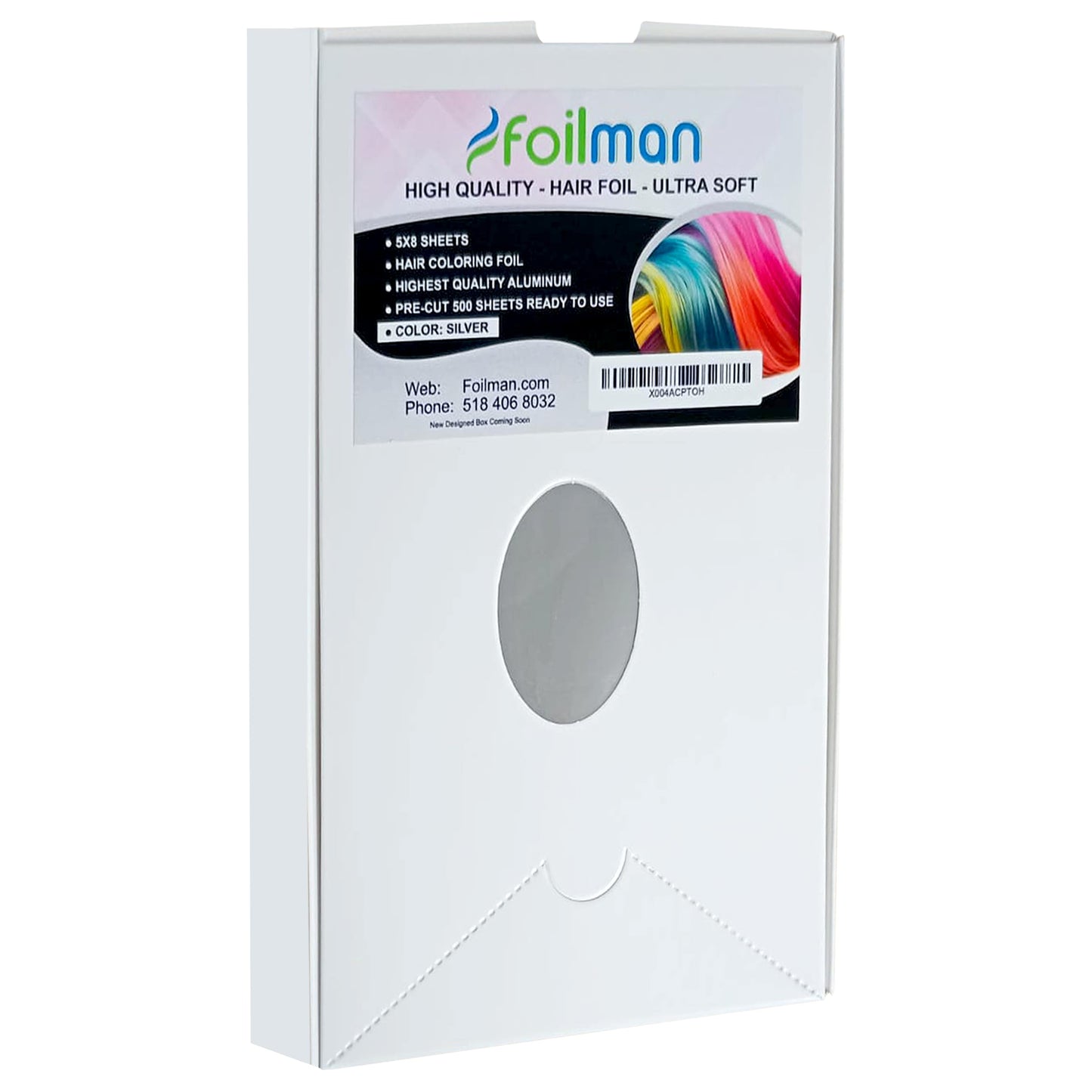 Foilman 5x8 High Quality Ultra Soft Pre-Cut Aluminum Foil Sheets, Hair Foils for Coloring and Highlighting - 500 Sheets - Color Silver