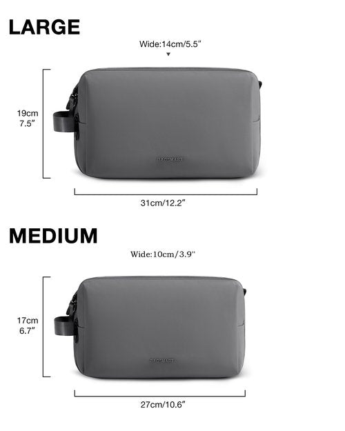 BAGSMART Toiletry Bag for Men, Travel Toiletry Organizer Dopp Kit Water-resistant Shaving Bag for Toiletries Accessories, Door Room Essentials,Grey-medium