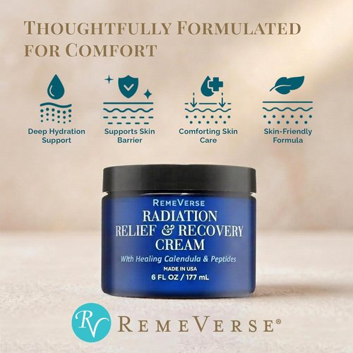 RemeVerse Radiation Cream - Unscented Hydrating Formula with Hyaluronic Acid & Peptides | 6 fl oz