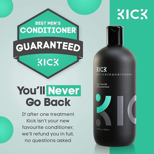 Kick Mens Conditioner - Tea Tree & Peppermint Anti-Hair Loss Treatment - 17oz Pro-Nourishing Formula