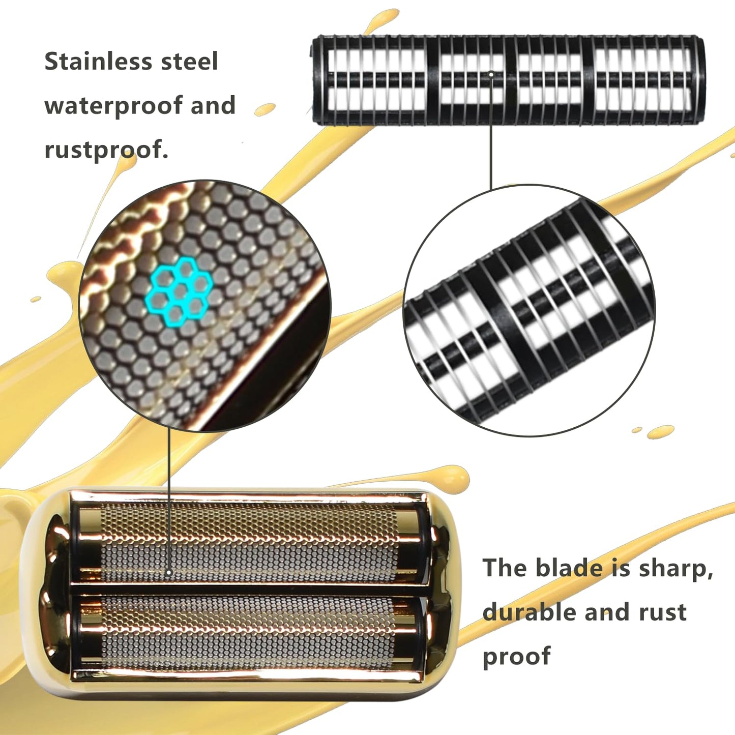 BaBylissPRO Replacement Foil and Cutter - Double Foil Shaver Head for FXFS2 Razors | Golden Finish