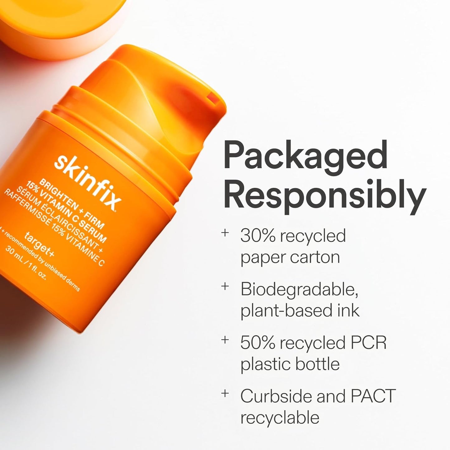 Skinfix Brighten + Firm Vitamin C Serum - 15% Concentration for Dark Spots & Fine Lines - Safe for Sensitive Skin