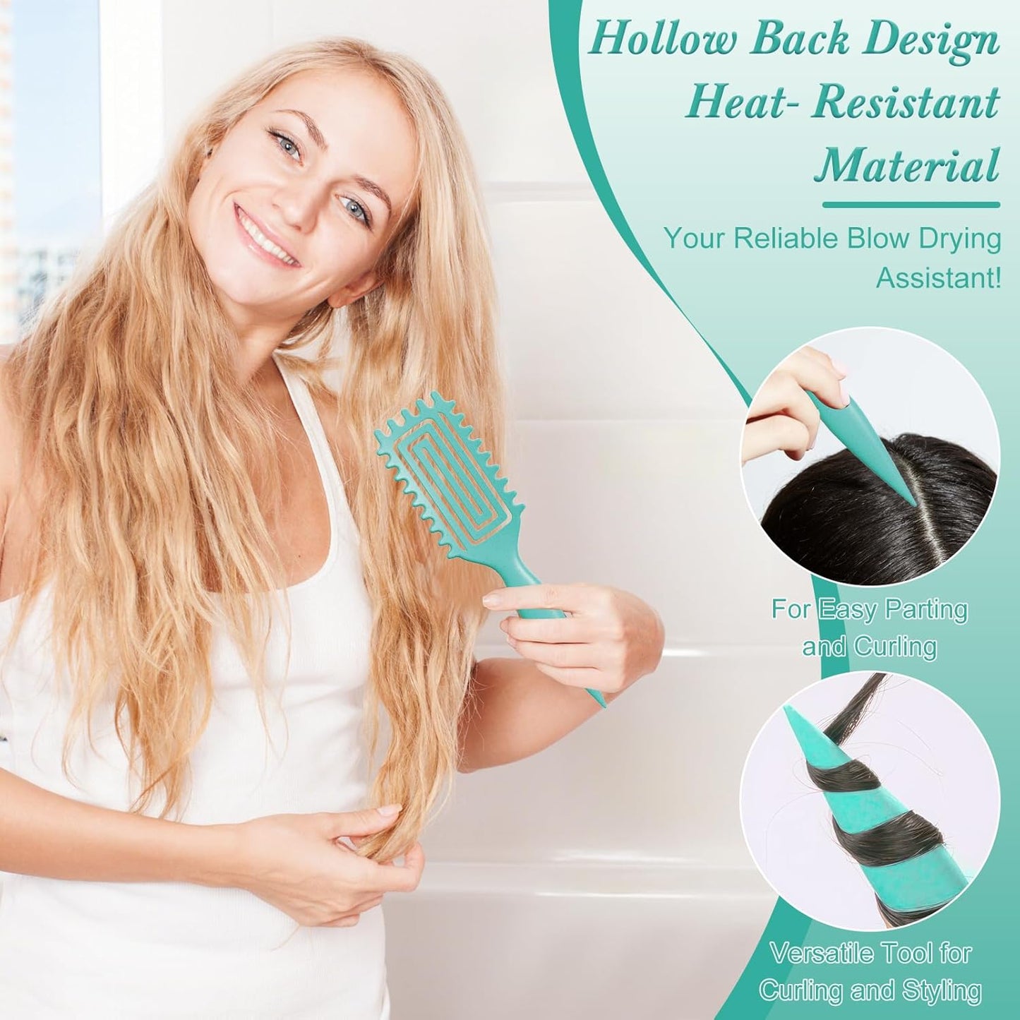 Skiennix Curl Defining Brush - Detangling & Styling Tool for Curly Hair, Reduces Frizz, Green