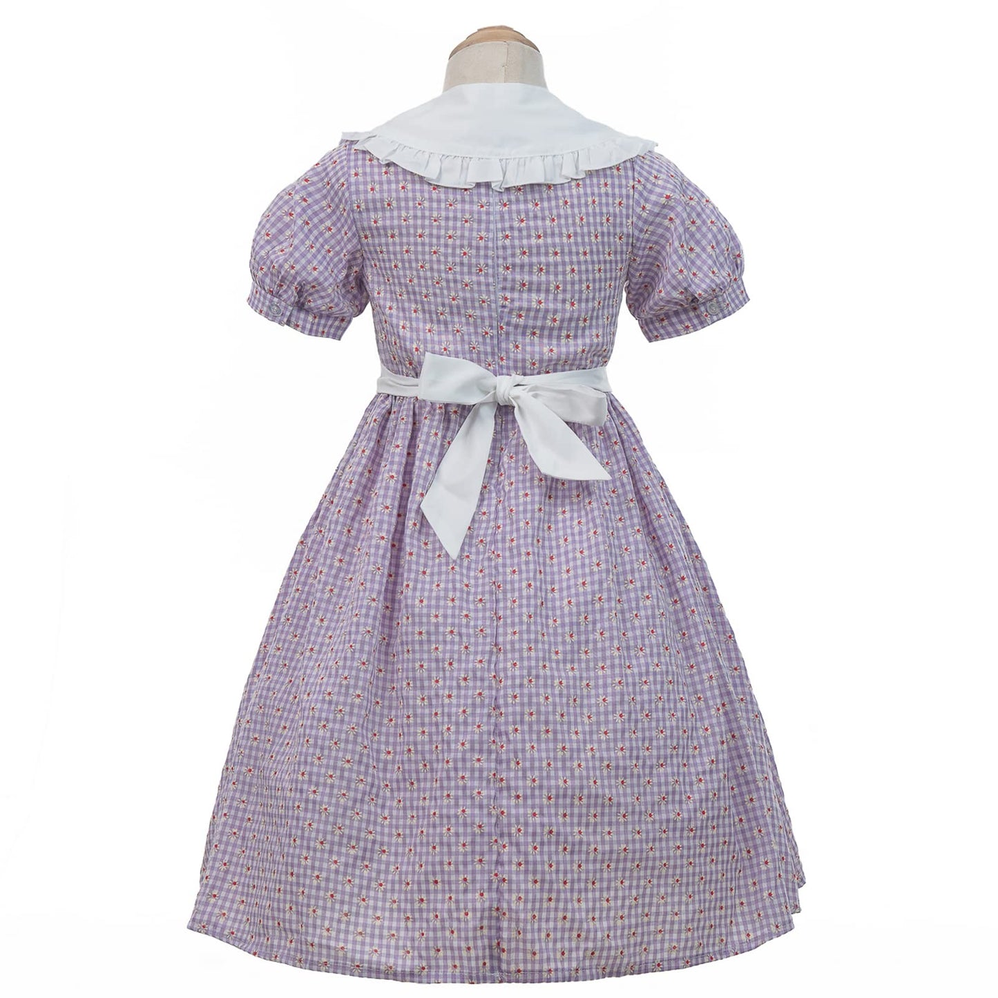 NSPSTT Pioneer Girl Prairie Dress Colonial Dress Girls Costume Purple, XL