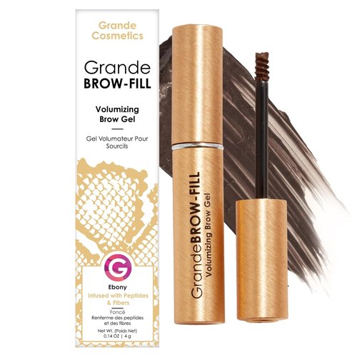 Grande Cosmetics GrandeBROW-FILL Volumizing Brow Gel - Tinted or Clear Eyebrow Mascara | Soft Flexible Hold, Water Resistant