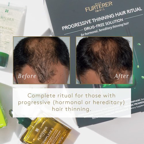 Rene Furterer Progressive Thinning Hair Ritual - Drug-Free Solution for Hereditary & Hormonal Hair Loss | 1 Ct.