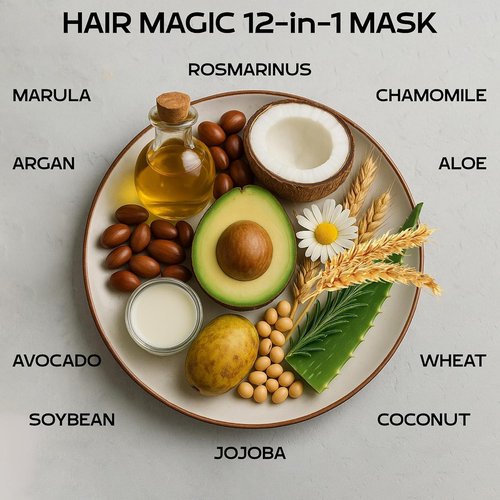 Keratin Hair Mask - Deep Conditioner for Dry, Damaged Hair | Protein, Coconut & Avocado Oil for Hydration & Repair
