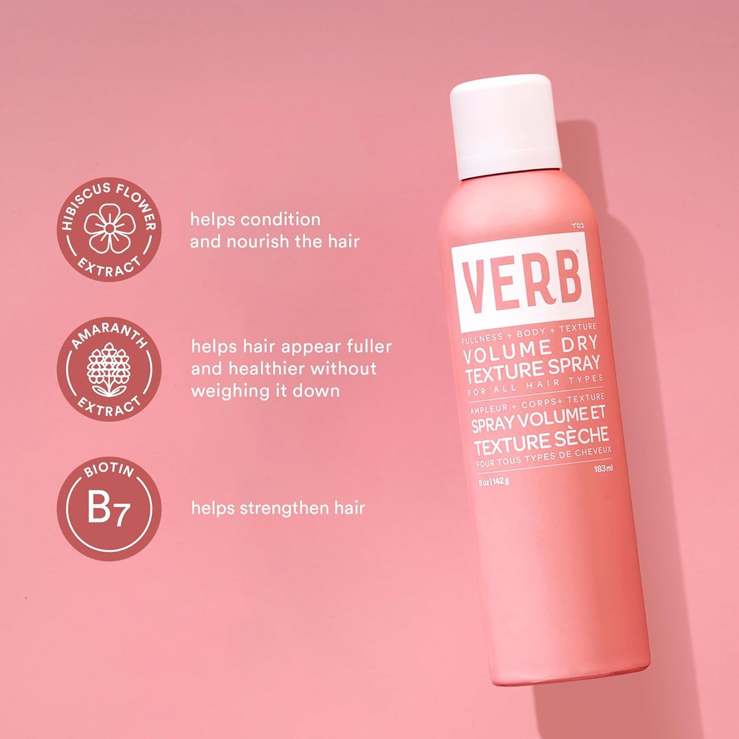 VERB Volume Dry Texture Spray - Boosts Volume & Adds Fullness - Sulfate, Paraben & Gluten Free